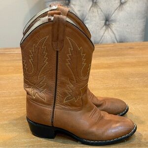 Old West Youth Western Boot #1129 Corona Calf Leather Tan Size‎ 2